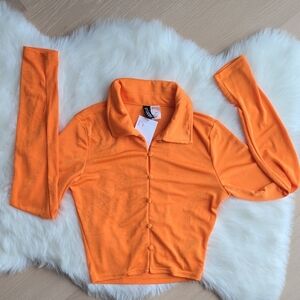 H&M Bright Orange Collared Shirt